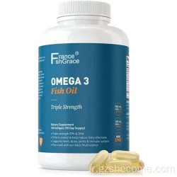 Omega 3 Fish Oil Triple Strength – France FishGrace – Haute Concentration EPA/DHA – Santé Cardiaque & Articulaire – 180 Capsules