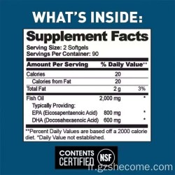 Omega 3 Fish Oil Triple Strength – France FishGrace – Haute Concentration EPA/DHA – Santé Cardiaque & Articulaire – 180 Capsules