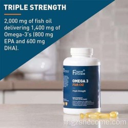 Omega 3 Fish Oil Triple Strength – France FishGrace – Haute Concentration EPA/DHA – Santé Cardiaque & Articulaire – 180 Capsules